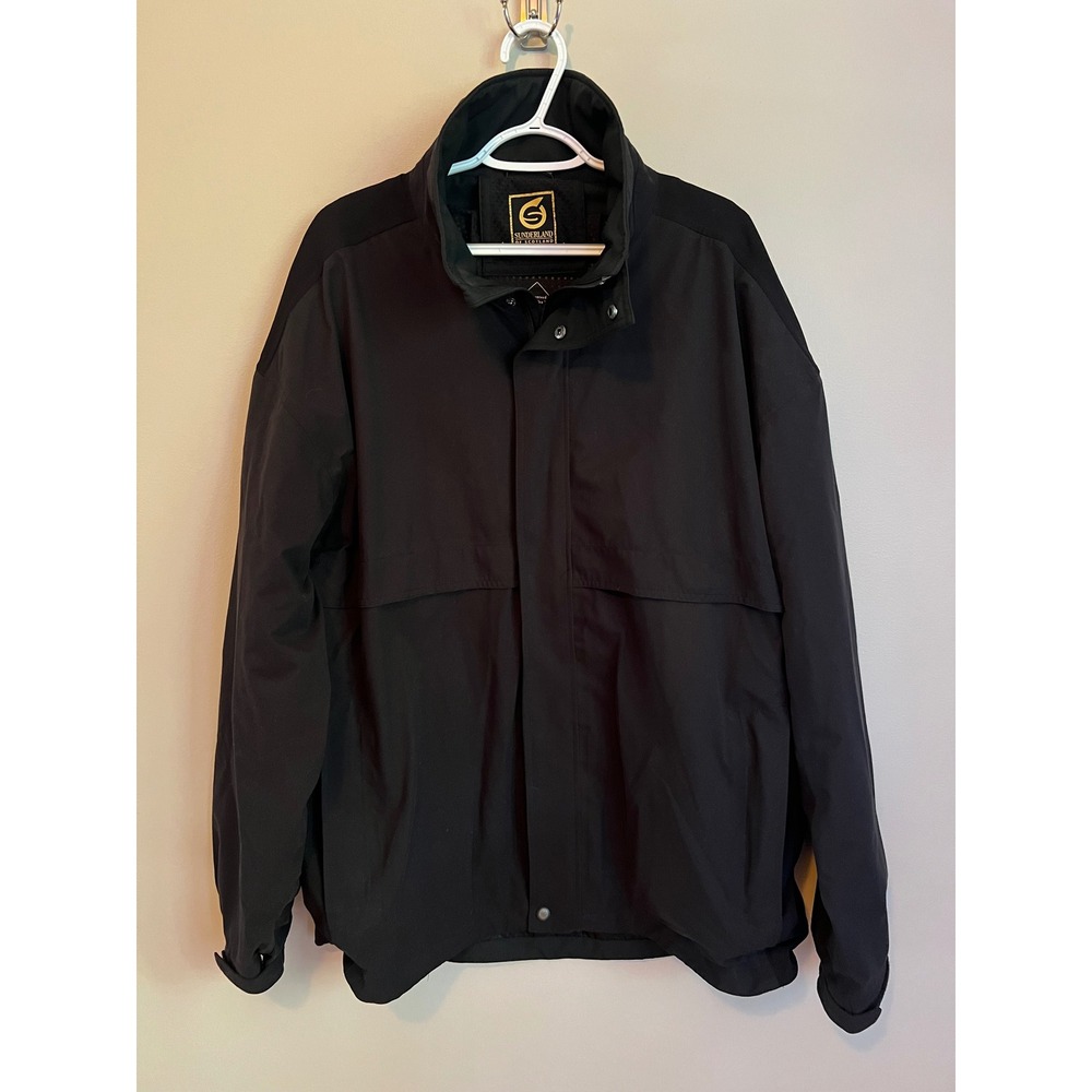 Sunderland of Scotland Gore-Tex Golf Jacket Mens XXXL Black Rain Coat Full Zip